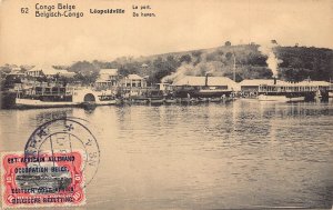Belgian Congo Leopoldville Kinshasa Port Steamboat Steamer 1908 postcard B980