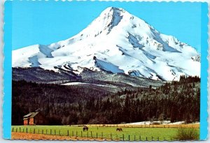 An early April morning's sun skips across the craggy slopes of Mount Hood, OR