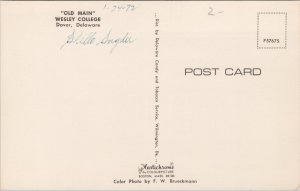 State View~Old Main Wesley College Dover Delaware~Vintage Postcard