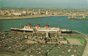 Postcard Queen Mary Long Beach California