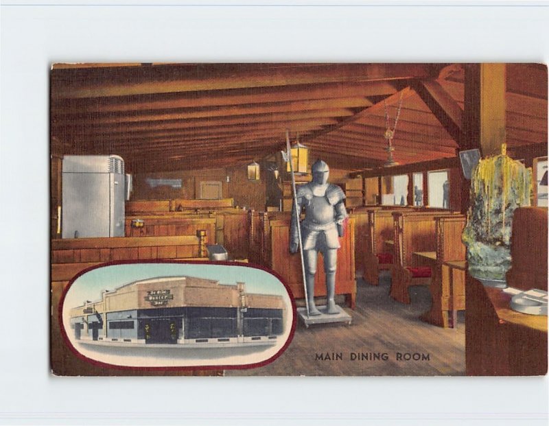 Postcard Main Dining Room, Ye Olde Oyster Bar, Fitchburg, Massachusetts