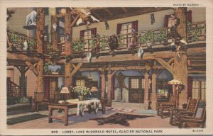 Postcard Lobby Lake McDonald Hotel Glacier National Park Montana MT