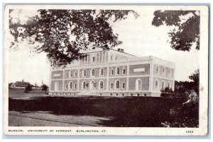 1932 Museum University of Vermont Burlington Vermont VT Vintage Postcard