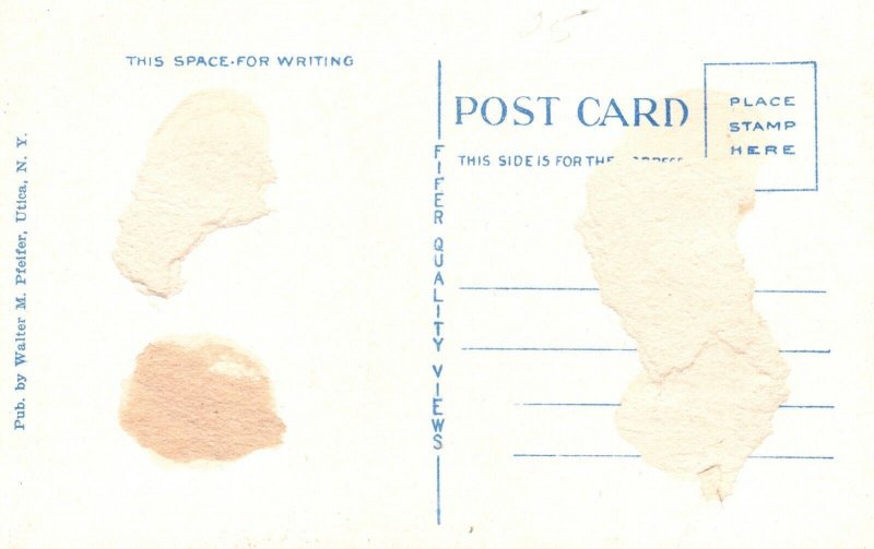 Vintage Postcard 1930's First National Bank Utica New York NY Pub Walter Pfeifer