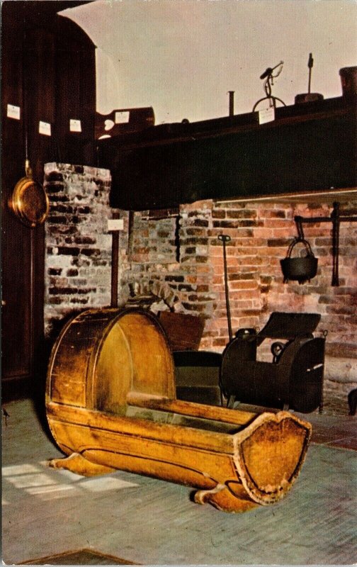 Historic Kitchen Paul Revere House Crib Bed Warmer Cast Iron Pot Postcard Unused 