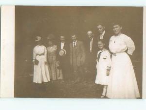 Old rppc GROUP OF PEOPLE Great Postcard AB1368