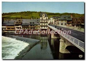 Postcard Espalion Aveyron Old Bridge on the Lot and the Chaussee old houses