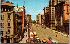 Winnipeg, Manitoba Main Street Looking North from Portage Ave c1960 Postcard G12