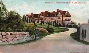 Vintage Postcard 1908 Oliver Ames Residence North Easton Massachusetts Robbins