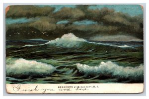 Breakers Surf Breaking Waves Ocean City NJ New Jersey UDB Postcard W11