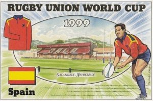 Spain Galashiels Netherdale Stadium Map Rugby World Cup Uniform Postcard
