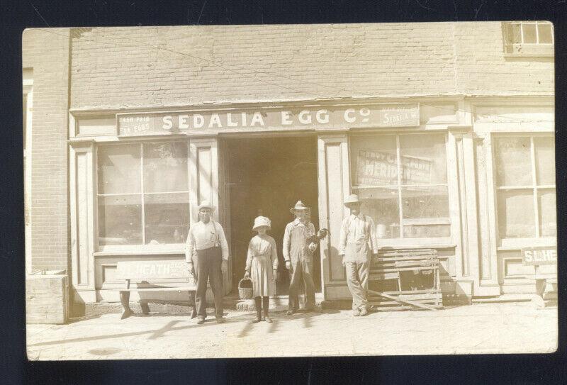 RPPC SEDALIA MISSOURI MO. SEDALIA EGG COMPANY STORE FRONT REAL PHOTO POSTCARD