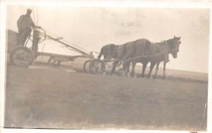 E56/ Occupational Real Photo RPPC Postcard c1910 Farming Farmer Horses 3