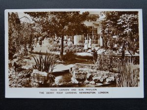 London KENSINGTON The Derry Roof Gardens ROCK GARDEN & SUN PAVILION 1950s RP PC