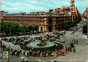 CONTINENTAL SIZE POSTCARD INDEPENDENCE PLAZA CIBELES MADRID SPAIN