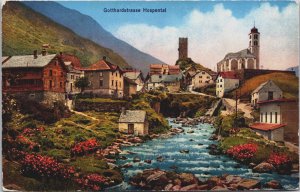 Switzerland Hospental Gotthardstrasse Vintage Postcard C217