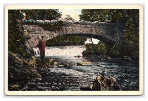 Postcard Bridge From Goat Isle To Three Sister Islands Niagara Falls