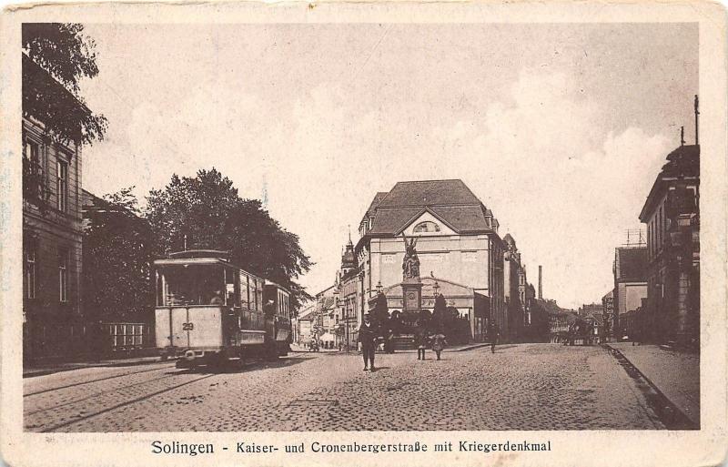 B3646 Germany Solingen Kaiser und Cronenbergerstrasse mit Krieg  front/back scan