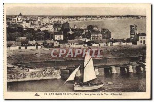 Old Postcard Les Sables D & # 39Olonne view Taking the Tour d & # 39Arundel Boat