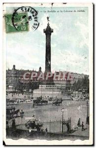 Paris Old Postcard Bastille and the July Column