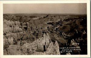 RPPC Castle Country, Sheep Mountain WY Vintage Postcard D23