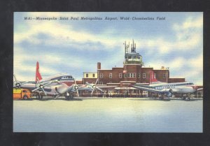 MINNEAPOLIS SAINT PAUL MINNESOTA MUNICIPAL AIRPORT VINTAGE POSTCARD