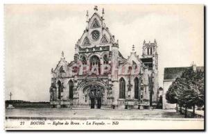Old Postcard Bourg Brou Church facade