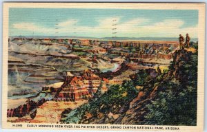 c1940s Grand Canyon AZ Early Morning Painted Desert Colorful PC Fred Harvey A292