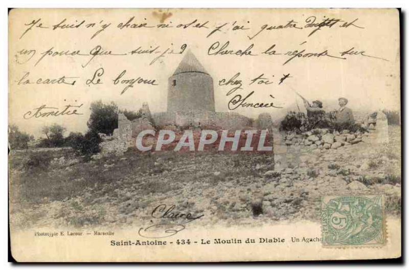 Old Postcard Hunting Saint Anthony The mill Devil Hunters