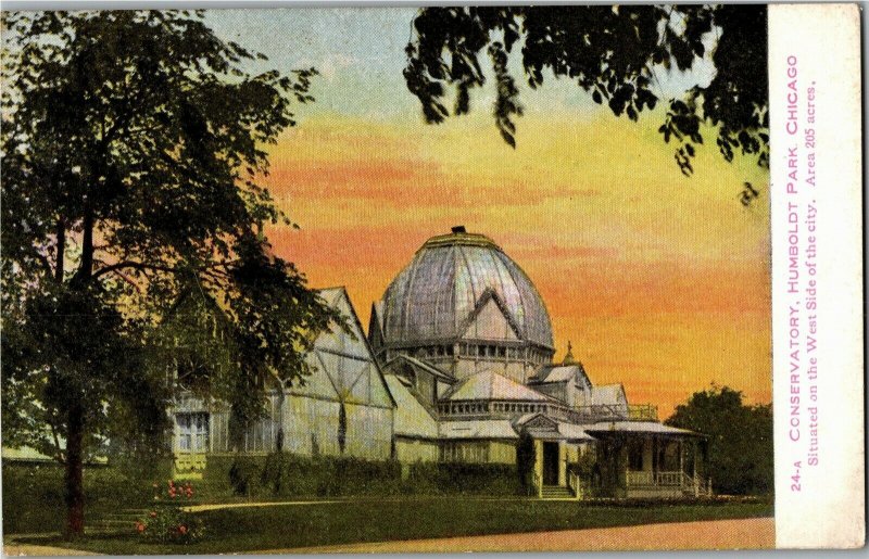 Conservatory in Humboldt Park Chicago IL Vintage Postcard X34