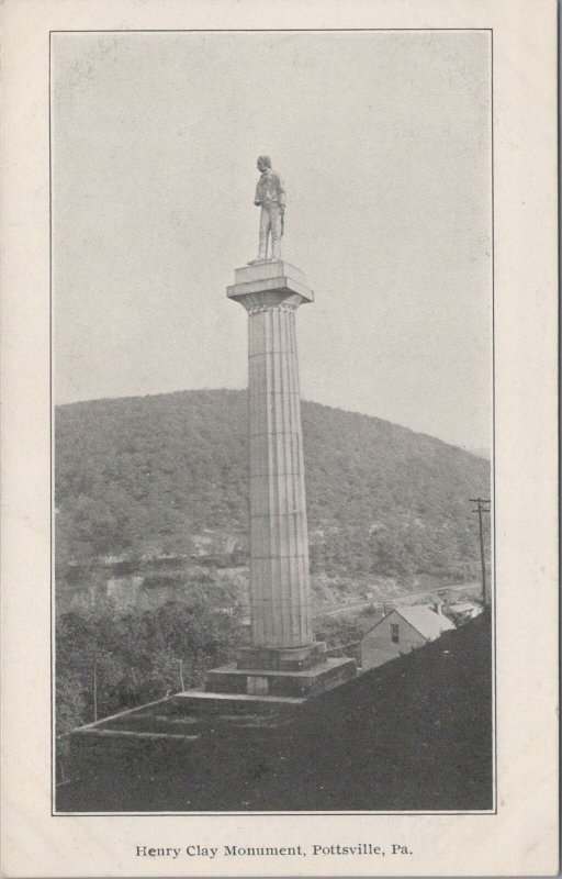 Postcard Henry Clay Monument Pottsville PA