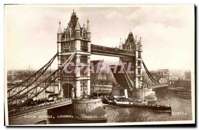 Old Postcard Tower Bridge London Boat