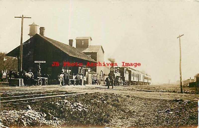 Depot, Iowa, Hawkeye, RPPC, Chicago Milwaukee & St Paul Railroad Station