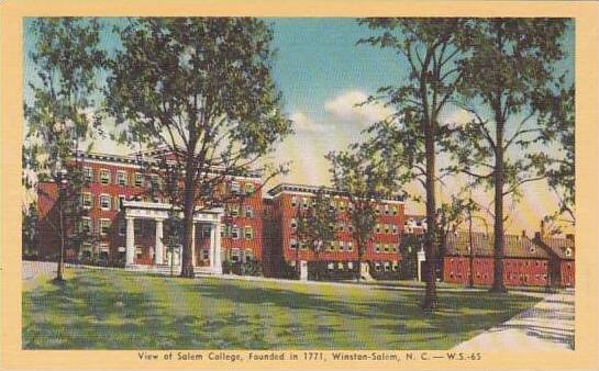 North Carolina Winston Salem View Of Salem College Founded in 1771