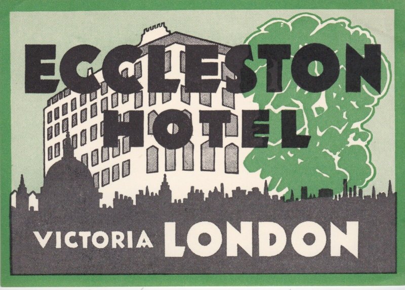 England London Eccleston Hotel Vintage Luggage Label lbl0310