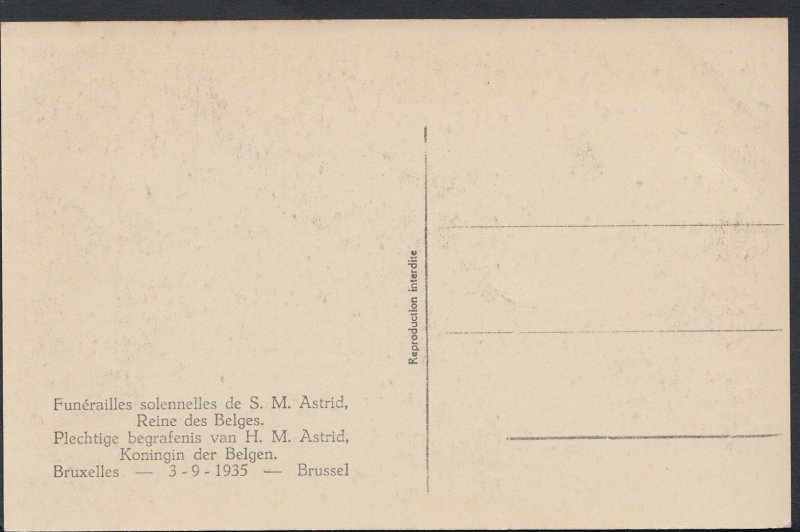 Belgium Postcard - Bruxelles - Funerailles Solennelles De S.M.Astrid  A7595