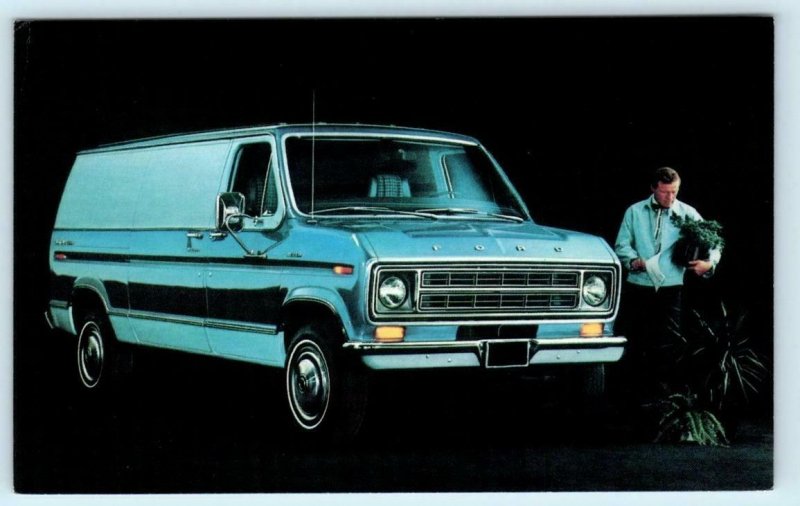 Car Advertising 1975 FORD ECONOLINE VAN E-35 ~ Automobile Postcard 