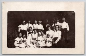 RPPC  Large Family Gathering Women Children Men c1910 Postcard D28