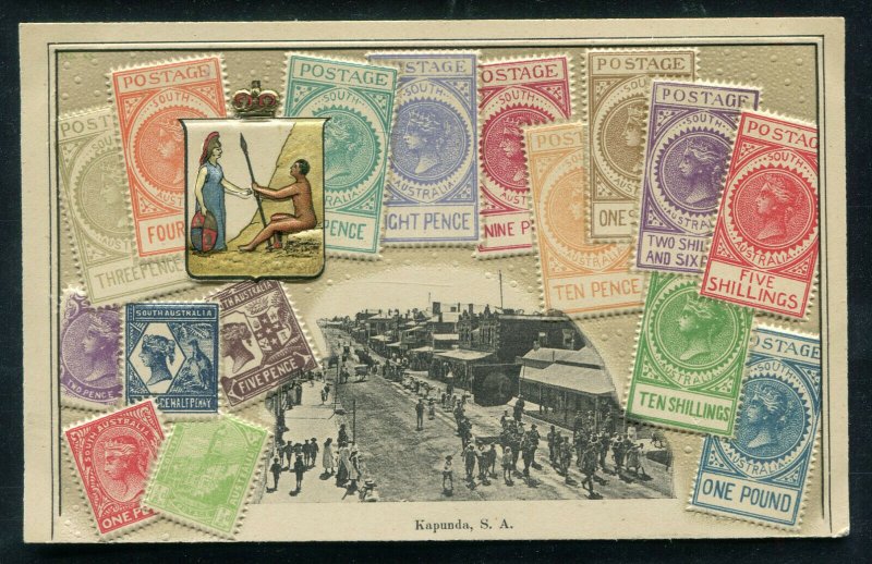 Stamp Postcard Kapunda South Australia unposted street view scene