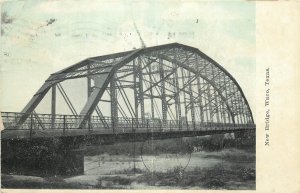 c1907 Postcard; New Steel Bridge, Waco TX McLennan County Brazos River