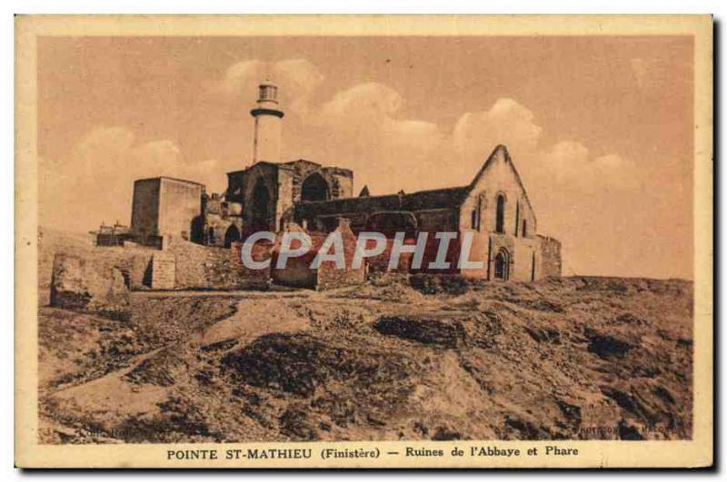 Postcard Old Pointe Saint Mathieu Ruins of & # 39Abbaye Lighthouse