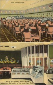 AMARILLO TX Silver Grill Cafeteria Interior Old LINEN Postcard