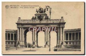 Old Postcard Brussels Cinquantenaire Arcade