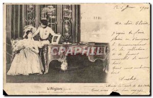 Old Postcard L & # 39aiglon with Sarah Bernhardt (theater)