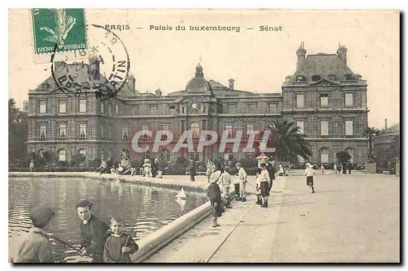 CARTE Postale Old Paris Luxembourg Palace Senate Children