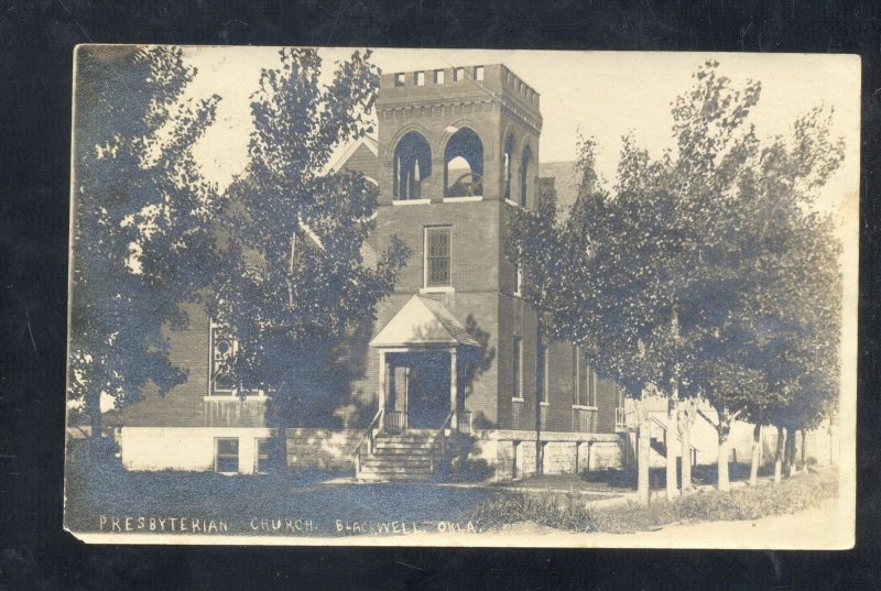 RPPC BLACKWELL OKLAHOMA PRESBYTERIAN CHURCH VINTAGE REAL PHOTO POSTCARD