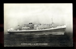 ca0191 - Ellerman Line Cargo Ship - City of Coventry , built 1949 - postcard