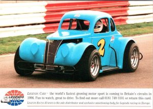 London England LEGENDS CAR RACING EUROPE Contest/Driver Search 1996 4X6 Postcard