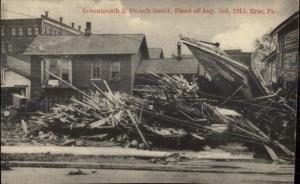 Erie PA 17th & French 1915 Flood Damage Postcard