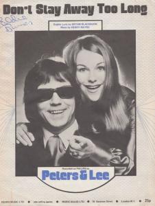 Peters & Lee Don't Stay Away Too Long Piano Sheet Music